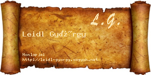 Leidl György névjegykártya